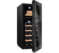 Refroidisseur À Vin De 59 Litres Cave À Cigares À Vin Machine À 1 Corps Porte En Verre Miroir Cachée À 50% Indépendante Double Température Muet Et Économie D'énergie Autonome Et Construit Dans Le