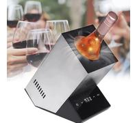 Refroidisseur à vin électrique, refroidisseur de bouteille de vin de 750 ml,refroidisseur de vin à une bouteille sur terrasse, garde au froid jusqu'à 24 heures pour bière,eau,lait,vin,boisson,Grey