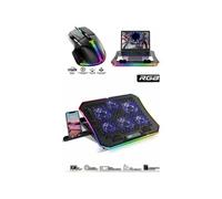 Refroidisseur - - Air Blade - 6 ventilateurs LED - Support Smartphone intégré - Noir