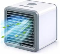 Refroidisseur d'air avec refroidissement à eau - Mini climatiseur sans tuyau d'évacuation, ventilateur de table silencieux 45 dB, petit ventilateur USB, tactile, 3 vitesses, éclairage LED