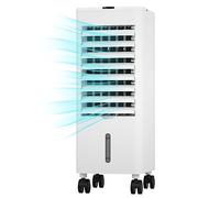Refroidisseur D'air Climatiseur, Climatiseur Mobile 4 en 1 Mini Rafraîchisseur D’Air Portable avec 6 Glacières, Réservoir D'eau 4L, Télécommande, Minuterie 12H, pour Dortoir de Bureau à Domicile (Col
