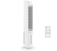 HOMCOM Refroidisseur d'air colonne 3 en 1 refroidisseur humidificateur et ventilateur, oscillation 48°, 3 vitesses 3 modes, réservoir d'eau 3L, blocs de glace, télécommande, pour chambre bureau, blanc