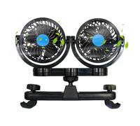 Refroidisseur d'air électrique à double tête, système de ventilation compact de 6,5 W | Circulation du vent pour berline, remorque, bus, cabine, siège arrière, passagers