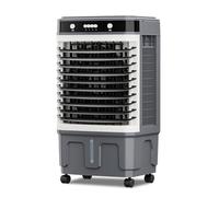 Refroidisseur d'air évaporatif commercial 3 en 1 avec oscillation à 120°, 3 vitesses de ventilation, réservoir d'eau grande capacité, roues pivotantes, pour grandes pièces, usine, extérieur (80 x 43