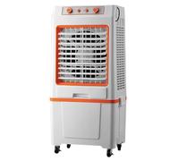 Refroidisseur d'air évaporatif portable 3 vitesses/oscillation à 120°, ventilateur de climatisation industriel pour grandes pièces (orange)