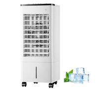 Refroidisseur D'air évaporatif Portable 4-en-1, Réservoir De 9l Avec Télécommande, 3 Vitesses Et Affichage Led - Minuterie De 7,5 Heures, Oscillation Automatique, Ventilateur Sur Pied Silencieux
