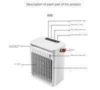 Refroidisseur d'air humidificateur à 5 vitesses et 7 couleurs de lumière pour chambre et bureau