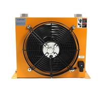 Refroidisseur d'air hydraulique AH1012T-CA 100L/min débit radiateur huile refroidissement échangeur de chaleur refroidisseur plaque broche for système hydraulique(Yellow,DC12V)