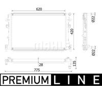 Refroidisseur d'air intercooler Grille de radiateur soudée CIR 38 000P MAHLE