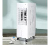 Refroidisseur d'air par évaporation avec 3 modes et vitesses du vent, oscillation à 120°, réservoir de 10 L, 2 blocs de glace, ventilateur portable pour terrasse, garage
