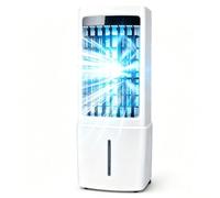 Refroidisseur d'air par évaporation avec télécommande, 3 vitesses, minuterie 12 heures, faible bruit 48 dB, climatiseur portable for chambre à coucher, dortoir, bureau, appartement