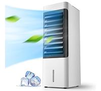 Refroidisseur d'air par évaporation Climatiseurs Mobiles Refroidissement, humidificateur purificateur, Silencieux, 3 Vitesses, 3 Modes d'oscillation Automatique, minuterie 12 Heures pour la