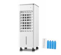 Refroidisseur d'air par évaporation de 6 L, Ventilateur de Refroidissement Portable avec 4 glacières, 3 Vitesses, minuterie 8 Heures, Refroidisseur de Marais Fin à télécommande Commande Tactile