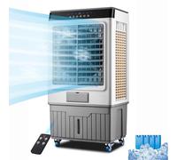 Refroidisseur d'air par évaporation portable de 60 L avec télécommande, grand ventilateur de boîte à glace pour la maison, le bureau, oscillation grand angle, minuterie 12 h, faible bruit, appareil de