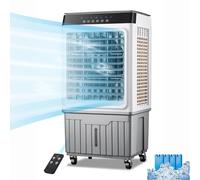 Refroidisseur d'air par évaporation portable de 60 L avec télécommande, grand ventilateur de boîte à glace pour la maison, le bureau, oscillation grand angle, minuterie 12 h, faible bruit, appareil de