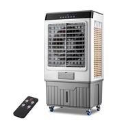 Refroidisseur d'air par évaporation portable pour grandes pièces et terrasses - Refroidisseur de marais de 106,7 cm avec télécommande, 3 vitesses, minuterie de 12 heures, réservoir d'eau de 60 L