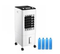 Refroidisseur d'air par évaporation, Ventilateur de Refroidissement Portable 4 en 1, réservoir d'eau de 6 L, 3 Vitesses Modes, Oscillation à 120°, climatiseur Silencieux avec 4 Blocs de Glace