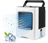 Refroidisseur d'air personnel, ventilateur de climatisation USB avec 3 vitesses, ventilateur brumisateur silencieux, mini ventilateur de bureau avec poignée pour la maison, la chambre, le bureau