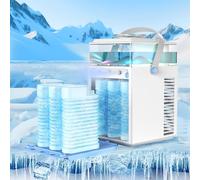 Refroidisseur d'air Portable, 4 en 1 Rechargeable Mini Climatiseur Portable avec 6 Bacs à Glace, Climatiseur Mobile via App Contrôle pour Bureau, Tente, Chambre à Coucher