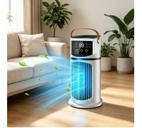 Refroidisseur d'air portable - JOULLI - Colonne 9 vitesses - Brumisateur 3 trous - Minuterie 8h - LED 7 couleurs