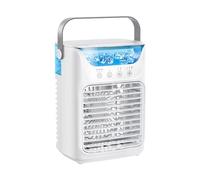 Refroidisseur d'air portable, mini climatiseur, 4 en 1, classe énergétique A+, 3 vitesses de vent, lumière LED RVB, réservoir d'eau de 700 ml, minuterie de 2 à 6 heures