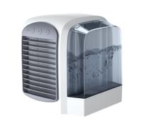Refroidisseur d'air portable, petit ventilateur de bureau, mini climatiseur USB portable avec 3 vitesses et 3 modes, réservoir d'eau de 380 ml, humidificateur 3 en 1, ventilateur de climatiseur