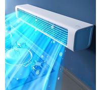 Refroidisseur d'air portable, sans fenêtre, 3 vitesses, long conduit d'air, télécommande, conception sans pales pour chambre ou bureau, ventilateur silencieux à large oscillation, compact et mural.