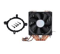 Refroidisseur d'air pour CPU, Refroidisseur de CPU, 4 broches 6 caloducs Refroidisseur de CPU Refroidissement par air double tour 800-2200 Revolution Heatpipe CPU Cooler, 6 caloducs à contact direct e