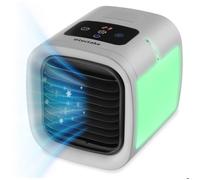 Refroidisseur d'air - TECTAKE - Climatiseur FROSTY avec éclairage LED 8W 3-en-1 et 5 vitesses - Gris