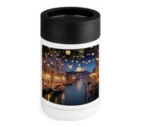Refroidisseur de canettes de 355 ml, magnifique motif Venise la nuit, isotherme en acier inoxydable, portable pour soda, coke, jus, etc