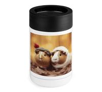 Refroidisseur de canettes de 355 ml, mignon cochon d'Inde imprimé isotherme en acier inoxydable portable pour soda, coke, jus, etc