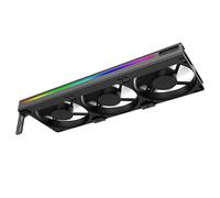 Refroidisseur de carte graphique gaming ARGB à trois ventilateurs, noir ABS