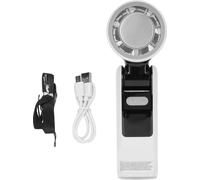 Refroidisseur de glace Ventilateur portatif rechargeable LED affichage numérique 100 -vitesse rabattable -turbine portative avec lumière pour les voyages en plein air blanc