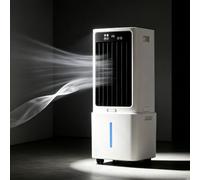 Refroidisseur de marais 3-en-1, climatiseur portable sans fenêtre avec réservoirs 12L, refroidisseur évaporatif avec télécommande, 3 vitesses, minuterie 12H, 2 blocs de glace, pour intérieur maison