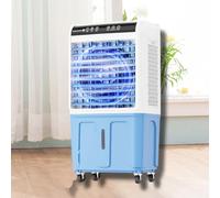 Refroidisseur de marais portable avec grand réservoir d'eau, poche de glace, oscillation à 120°, 3 vitesses, ventilateur de refroidissement pour garage, cour, usage commercial