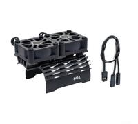 Refroidisseur de moteur à double ventilateur de 28 mm, 29 mm, 36 mm pour voitures télécommandées, compatible avec les moteurs sans balais 380 390 540 550 pour échelle 1/12 à 1/5 (noir 380-L)