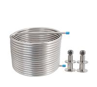 Refroidisseur de Moût 1,5 "Tri-clamp 50 pieds (15 m) en acier inoxydable Échange de chaleur purée puil recirculation 10" / 12 "de diamètre 1/2 "Od Tumeurs mille à cuire la maison(12 inch Diameter)
