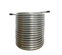 Refroidisseur de moût en acier inoxydable, refroidisseur de brassage à domicile avec échangeur de chaleur à serpentin de refroidissement de 5/16 "OD 50 pieds