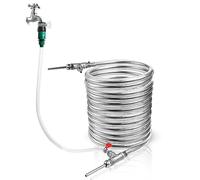 refroidisseur de moût, Kit de refroidissement, refroidisseur moût à contre-courant, échangeur tubes en acier inoxydable 3/8 ''X 10M, Tube bobine bière brassée domicile(With Hose)