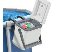 Refroidisseur de piscine : refroidisseur dur avec isolation avec support de poignée, maintient la glace jusqu'à 3 jours | Coffre portable de piscine à glace à côté de la piscine, adapté pour les