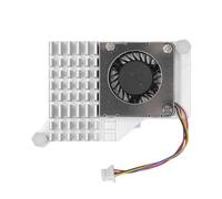 Refroidisseur de remplacement en alliage d'aluminium compatible avec les modèles Pi 5 4 Go et 8 Go, ventilateur de refroidissement à contrôle de vitesse PWM à température (Argent)