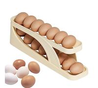 Refroidisseur de stockage d'œufs, distributeur d'œufs Réfrigérateur déroulant, récipient de stockage d'œufs mince à deux étages peu encombrant Boîte de rangement d'œufs très utilisée pour armoires de