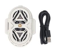 Refroidisseur de téléphone à semi-conducteurs, double cœur, double port Type-C, radiateur ultra-silencieux à 3 vitesses pour téléphone portable, avec éclairage RGB et affichage de (Blanche)