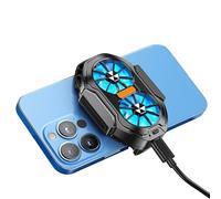 Refroidisseur de téléphone pour les jeux - Sous-verre de refroidissement à 2 ventilateurs pour téléphones portables avec clip, améliore les performances du smartphone et la conduction thermique