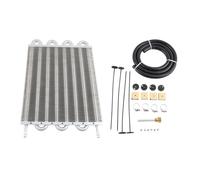 Refroidisseur de Transmission Kit Refroidisseur D'huile Universel En Aluminium À 4, 6 Ou 8 Rangées, Radiateur Pour Voiture, Transmission Automatique/manuelle, Convertisseur Oil Cooler(8 Row Silver)