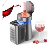 Refroidisseur de vin électrique portable en acier inoxydable pour vin, champagne et bière, contrôle LCD, 2-20 ℃, idéal pour les fêtes, la maison, les voyages et les voitures