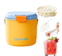 Refroidisseur de vin portable à triple isolation avec couvercle - Seau à glace isotherme, bac de rangement cube, garde les boissons froides plus longtemps, conteneurs de réfrigérateur en polypropylène