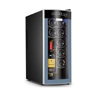 Refroidisseur de vin thermoélectrique rouge et blanc de 12 bouteilles, fonctionnement silencieux, réfrigérateur de cave à vin thermoélectrique, réfrigérateur à vin de comptoir - Affichage numérique d
