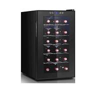Refroidisseur de vin thermoélectrique rouge et blanc de 18 bouteilles, réfrigérateur autonome avec écran LCD, commandes tactiles numériques, thermostat de fonctionnement silencieux, double couche