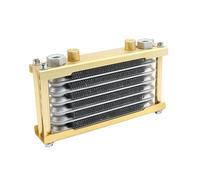 Refroidisseur d'huile Moteur Radiateur de refroidisseur d'huile moteur universel pour motocycliste vélo saleté VTT Pièces modifiées scooter motorbike(Gold M10)